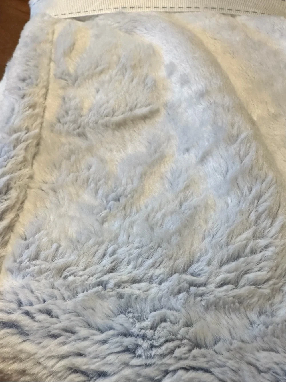 Mon Lapin Baby Luxury Plush Blanket in Pale Blue gray 30”x40” NWT